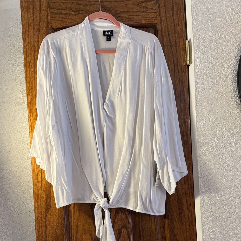 INC International Concepts Women's Elegant White Blouse